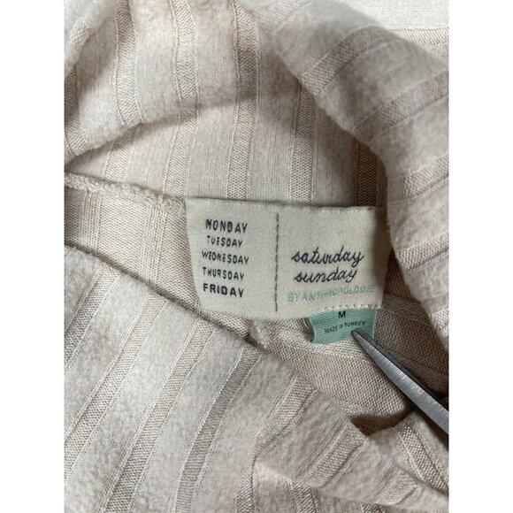 Saturday Sunday Anthropologie Womens Mock Neck Kate Ribbed Tunic Size M - Picture 4 of 8